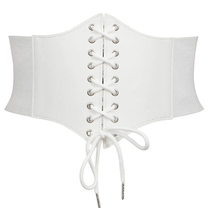 HOTJASGOOD Women’s Elastic Costume Waist Belt Lace-up Tied Waspie Corset Belts for Women