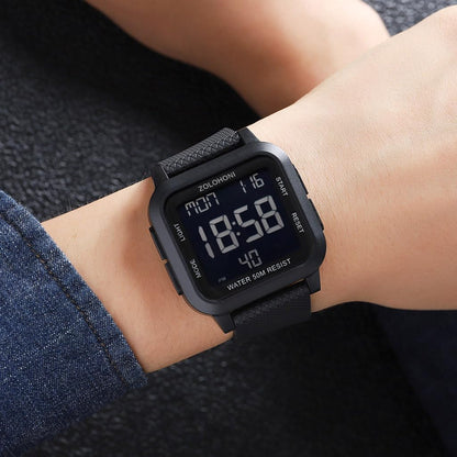 HOTMens Digital Watches for Men Waterproof Large Square Wrist Watch | Big face wristwatch for women, Simple work watches for men,Reloj para hombre,Chronograph,Alarm,Stopwatch,Dual Time,Date,Light