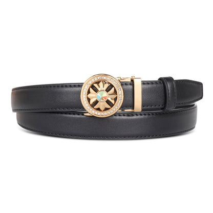 HOTAurolran Women's Leather Belt with Buckle - Ideal for Dresses, Jeans, and Coats