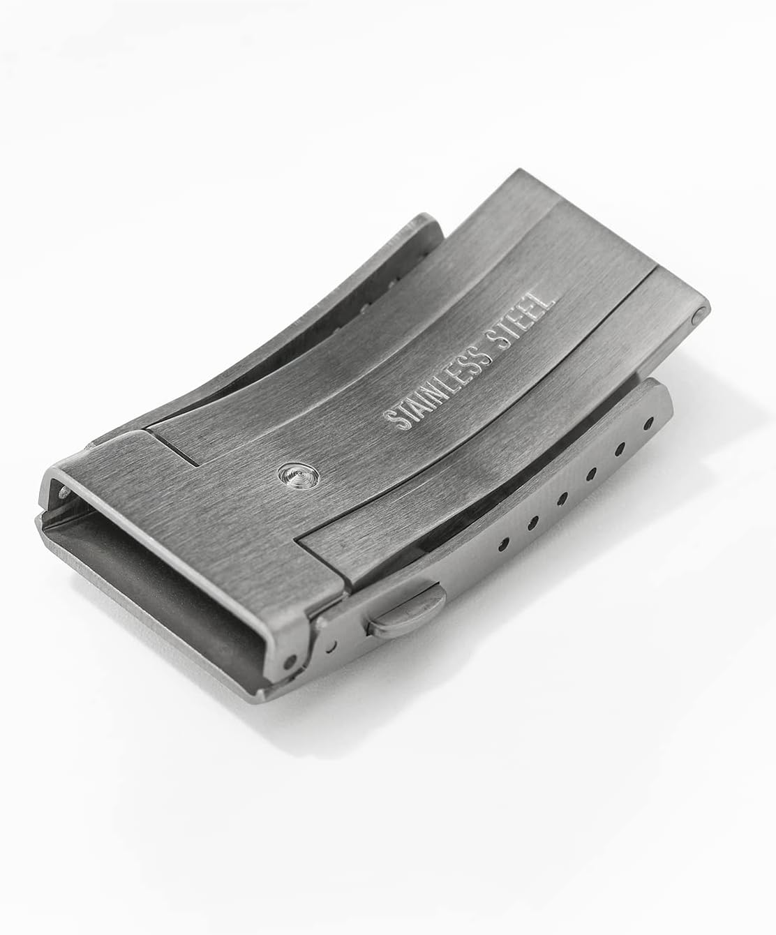 HOTwatchdives Watch Buckle 18mm Stainless Steel Watchband Clasp Silver Fold Safety Milled Clasp Replacement