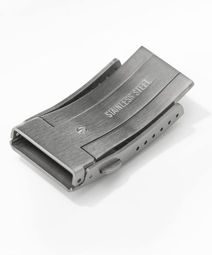 HOTwatchdives Watch Buckle 18mm Stainless Steel Watchband Clasp Silver Fold Safety Milled Clasp Replacement