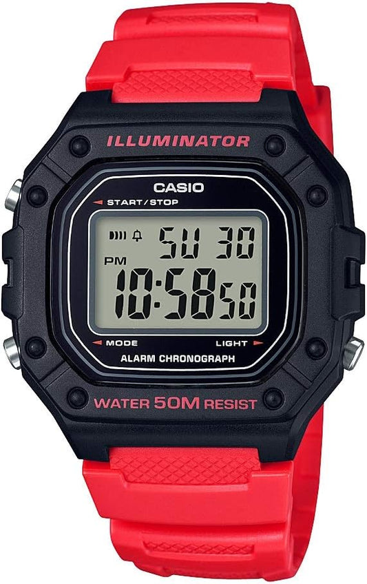 HOTCasio W218H Series | Men’s Digital Watch | 50M WR | 1/100 Second Stopwatch | 100 SEC Chronograph | LED Backlight | Countdown Timer | Daily Alarm | Hourly Time Signal | 7 Year Battery