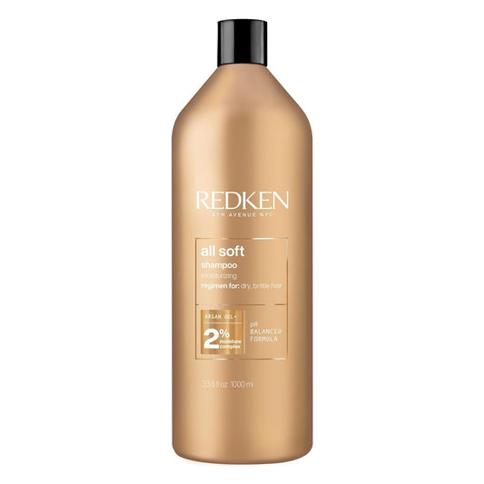 HOTRedken All Soft Shampoo - Moisturizes & Hydrates Dry Hair, Softens & Adds Shine, With Argan Oil, Safe For Color-Treated Hair