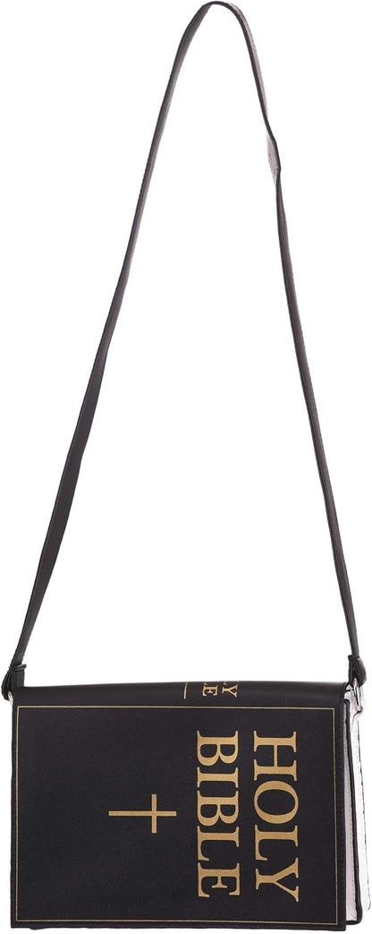 HOTHoly Bible Costume Accessory Purse - Faux Leather with Shoulder Strap and Magnetic Closure