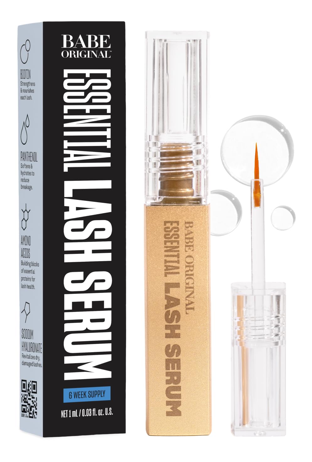 HOTBabe Original Lash Serum - Fuller & Longer Looking Eyelashes, Advanced Lash Enhancing Treatment for Natural Lashes, Extensions & Eyebrows, Vegan & Cruelty-Free
