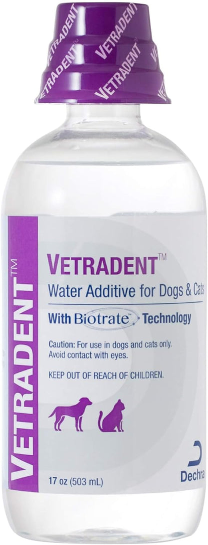 HOTVetradent Water Additive, 17 oz | Biotrate™ Technology; Xylitol-Free, Alcohol-Free; Packaging May Vary