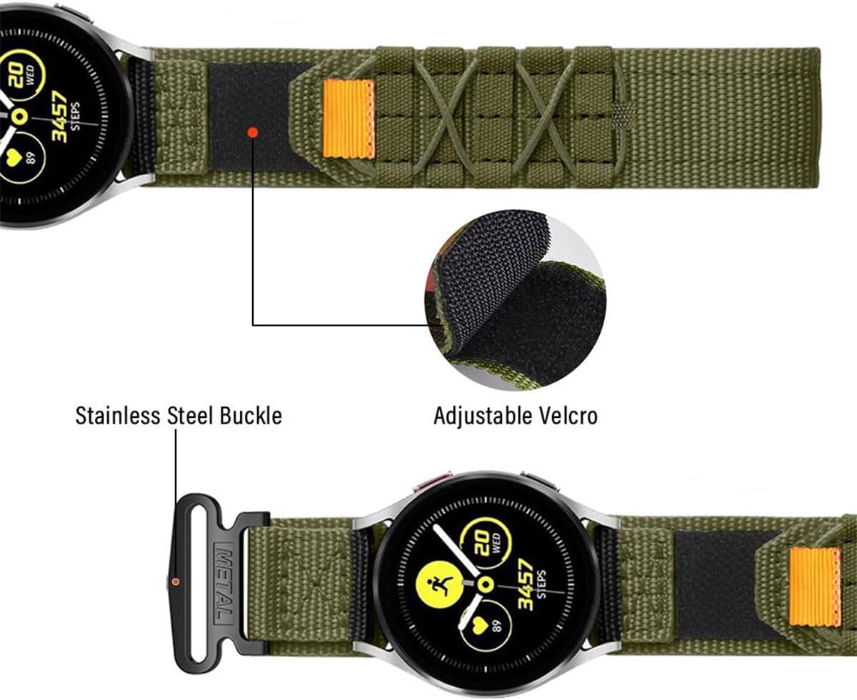 HOTRugged Nylon Sport Watch Band 20mm 22mm Quick Release Watch Strap Mountaineering Style Replacement Watch Strap 5 Colors (Black/Army Green/Navy blue/Grey/Orange) for Men Big Wrist