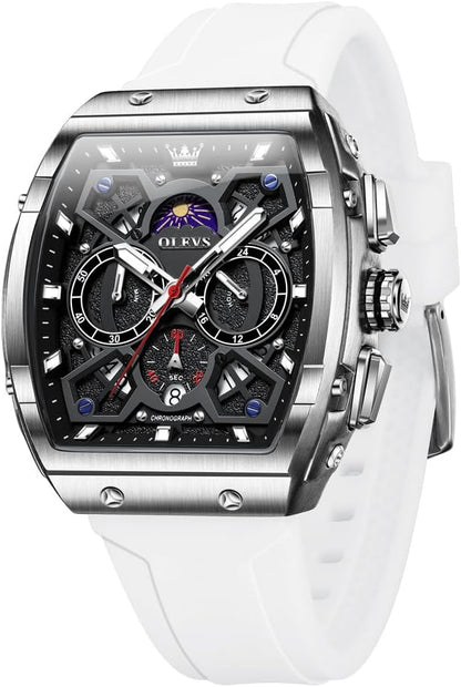 HOTOLEVS Watch Men Luxury Casual Square Skeleton Chronograph Watches