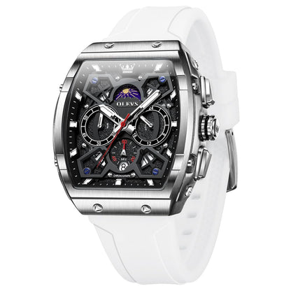 HOTOLEVS Watch Men Luxury Casual Square Skeleton Chronograph Watches