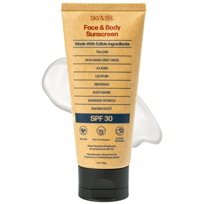 HOTSky and Sol Mineral Sunscreen SPF 50 | With Grass-Fed Tallow & Zinc Oxide | Non-Greasy Formula for Face & Body | Made Without Reef-Harming UV Filters | 3 oz (85 g)
