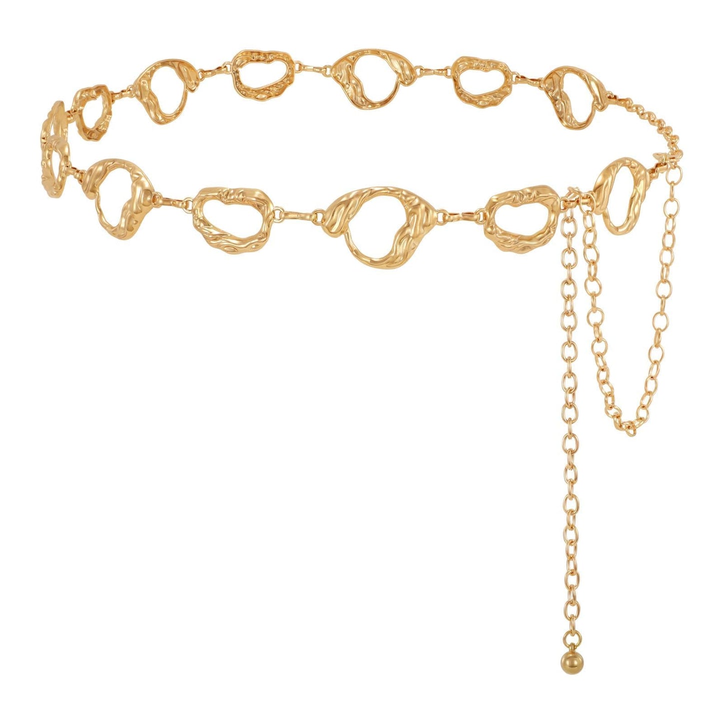 HOTWHIPPY Metal Waist Chain Belt Women Adjustable Body Link Belts Ladies Fashion Chain for Jeans Dress