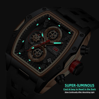 HOTMF MINI FOCUS Men Watches Unique Casual Wrist Watches (Chronograph/Waterproof/Luminous/Calendar) Silicon Band Fashion Watches for Men