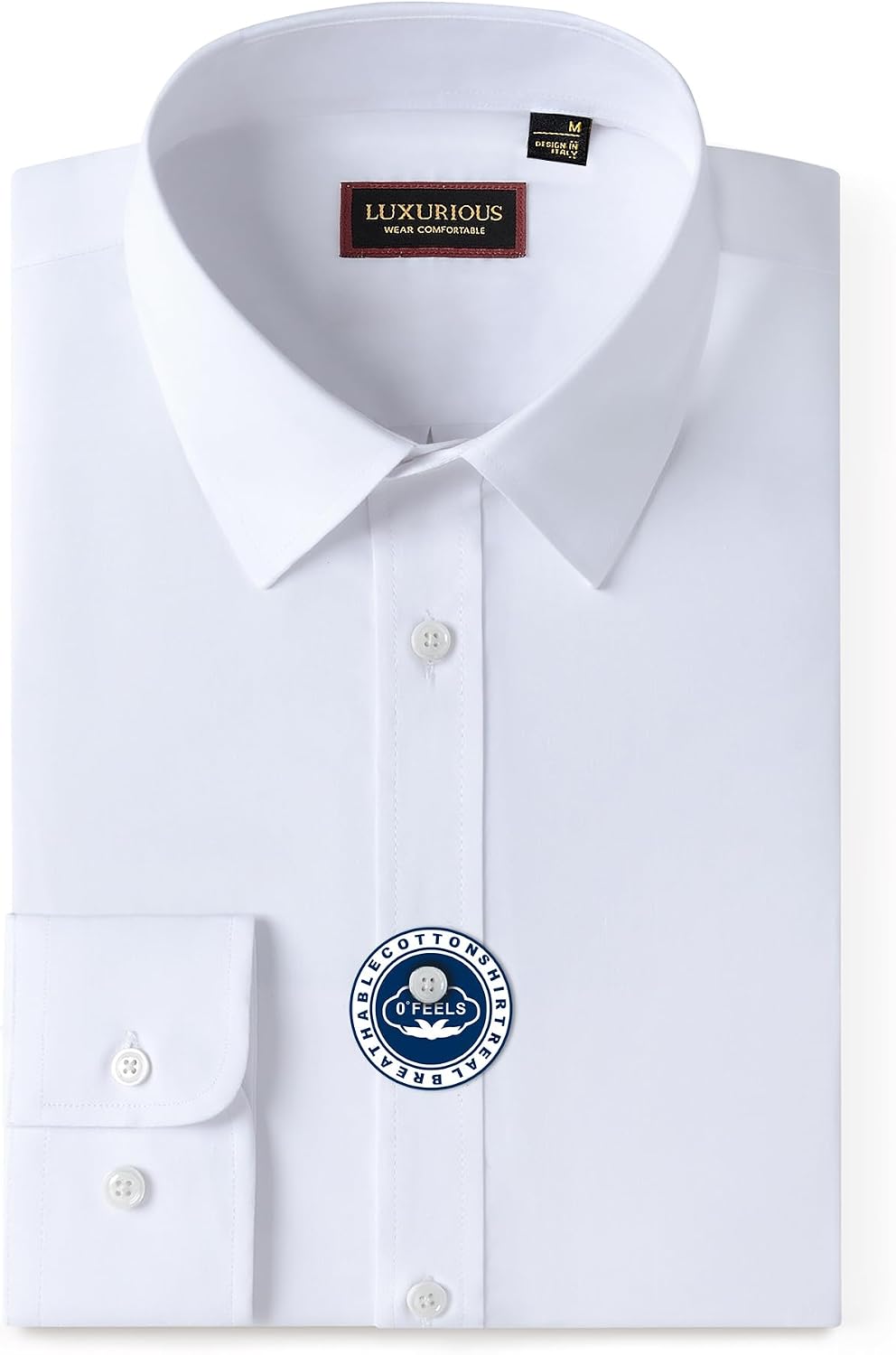 HOTLion Nardo Cotton Mens Dress Shirts Long Sleeve Wrinkle Free Business Casual Button Down Shirts Formal Shirts Big and Tall