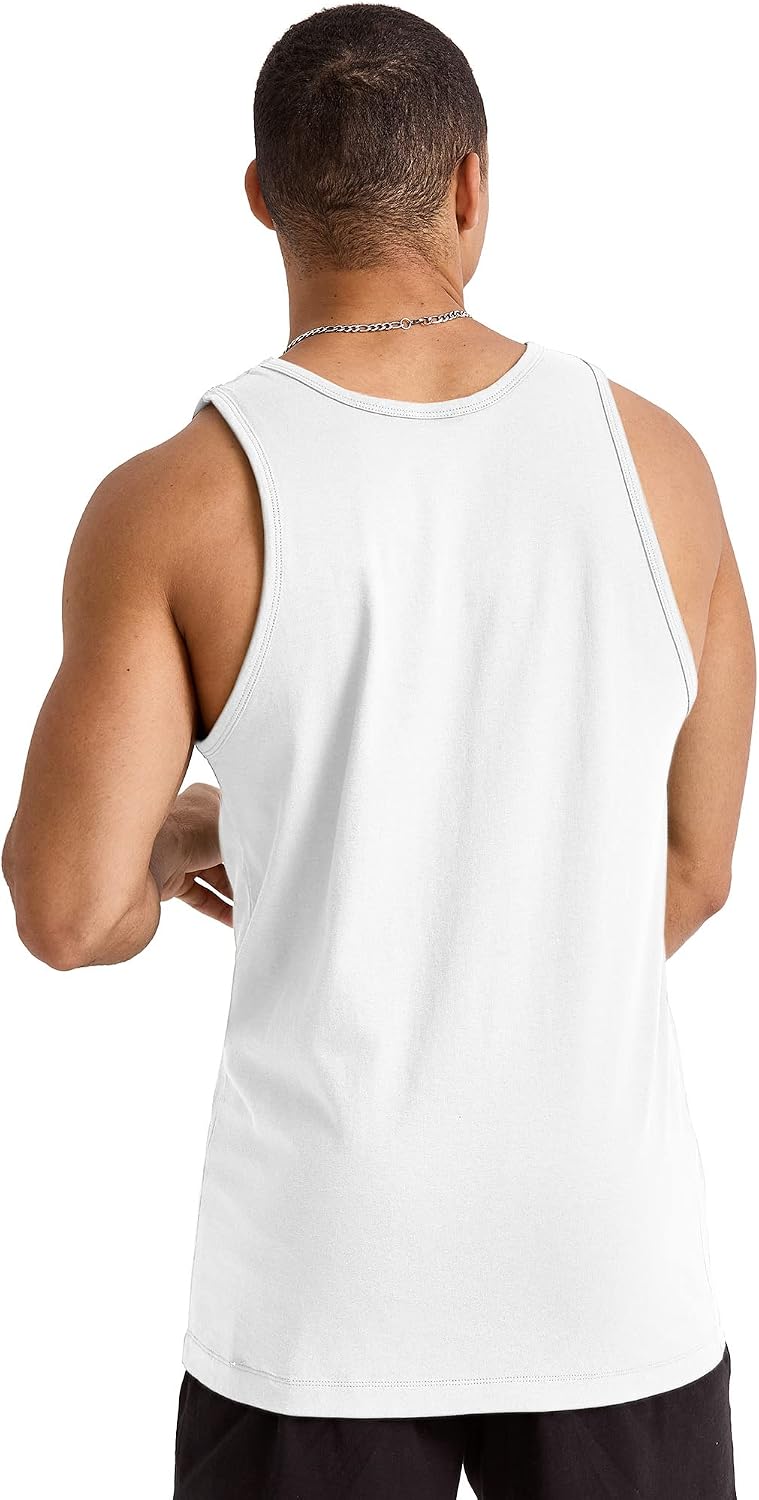 HOTHanes Men's Essentials Tank Top Pack, Midweight Cotton Tanks, Sleeveless Shirts, 3-Pack
