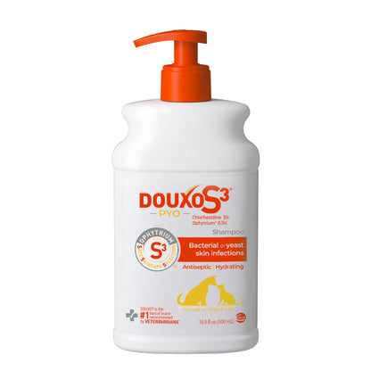 HOTDouxo S3 PYO Medicated Dog Shampoo with 3% Chlorhexidine for Dogs – Antibacterial & Antiseptic Yeast Infection Treatment For Dogs & Cats, Clinically Proven, 6.7 fl oz | Antibacterial & Antiseptic Yeast Infection Treatment For Dogs & Cats, Clinically Pr