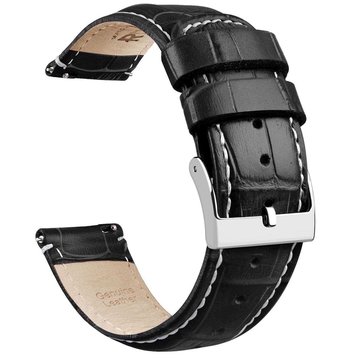 HOTRitche Christmas Gift Quick Release Leather Watch Bands Genuine Leather Watch Strap for Samsung Galaxy Watch 6 Band Classic 43mm 47mm 40mm 44mm 18mm, 20mm or 22mm for Men and Women, White Elephant Gifts, Stocking Stuffers for Men