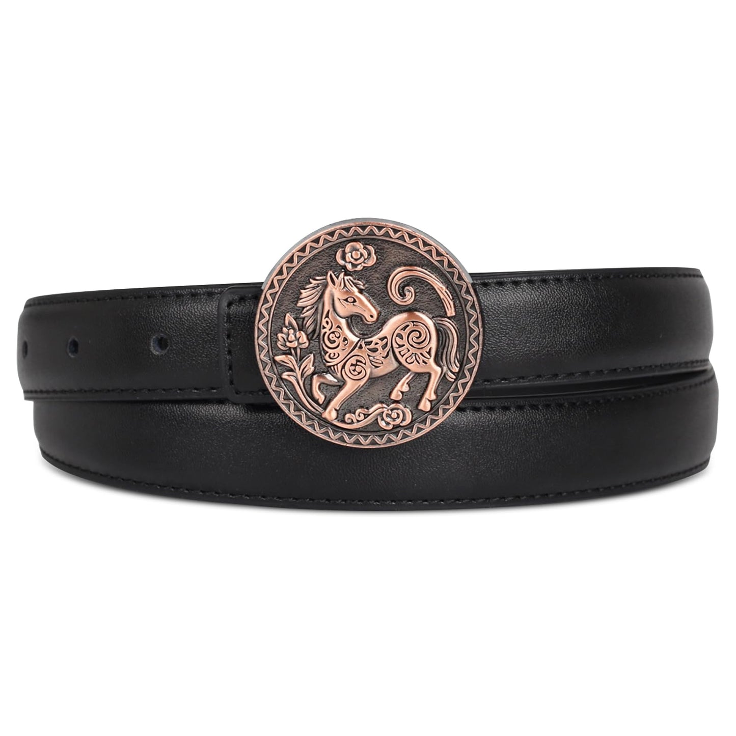 HOTAurolran Women's Leather Belt with Buckle - Ideal for Dresses, Jeans, and Coats