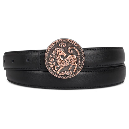 HOTAurolran Women's Leather Belt with Buckle - Ideal for Dresses, Jeans, and Coats