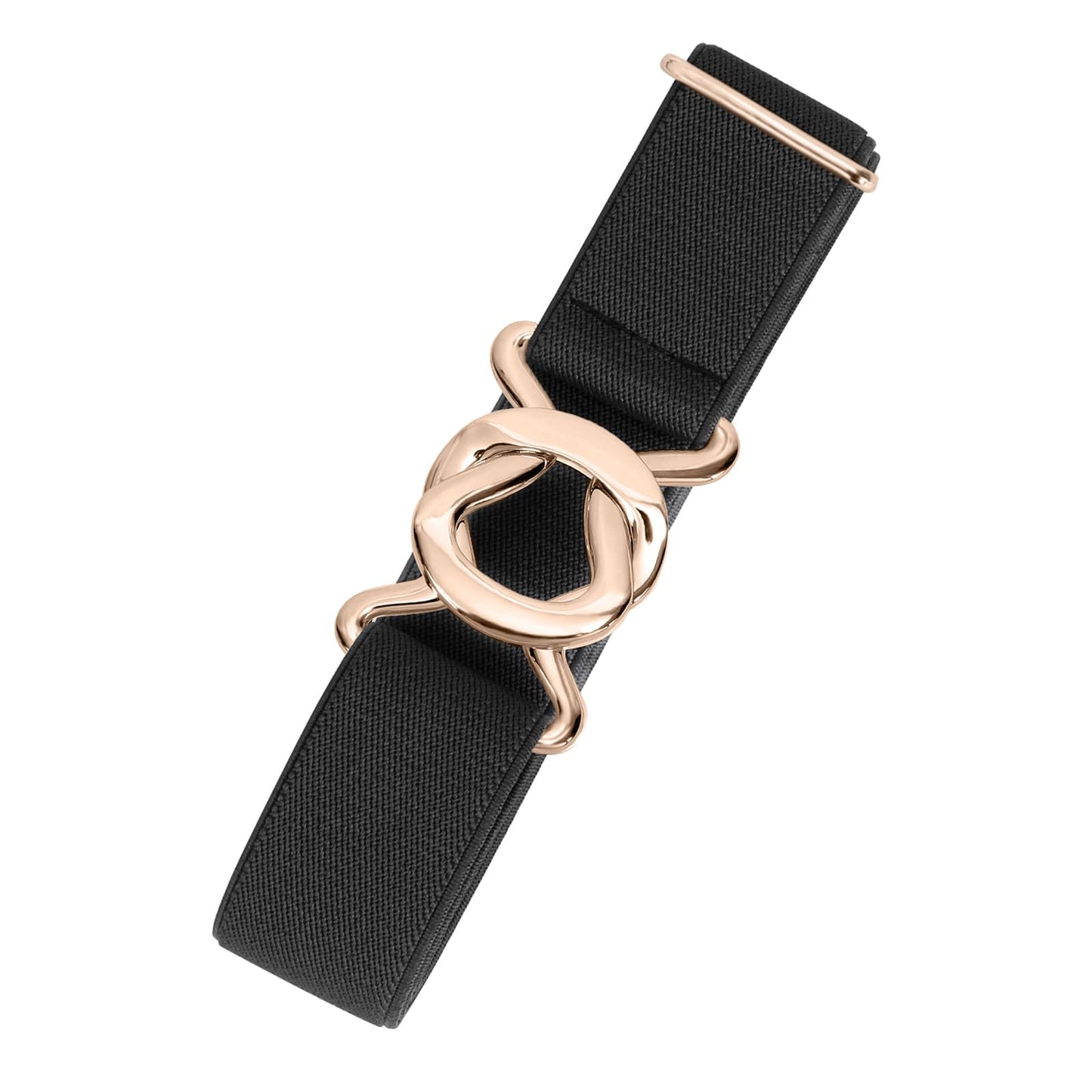 HOTJASGOOD Women No Show Stretch Belt Adjustable Elastic Web Belt with Flat Buckle for Jeans Pants Casual Belts