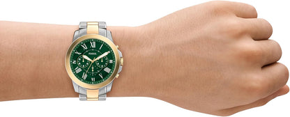 HOTFossil Men's Watch, Grant Quartz Stainless Steel Chronograph Watch for Men