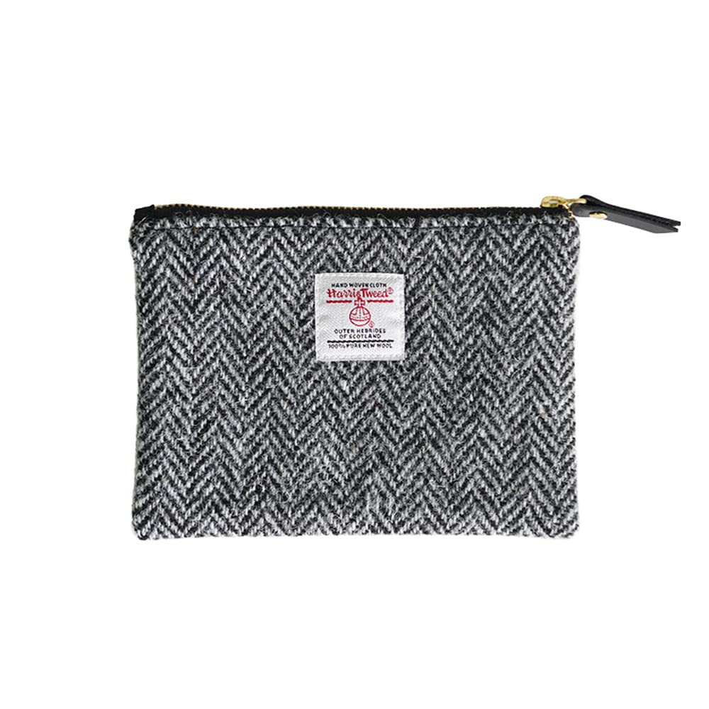 HOTHarris Tweed Coin Purse Handmade Lipstick Bag Vintage British Portable Credit Card ID Wallet with YKK Zipper for Women men (Mint Green, Large)