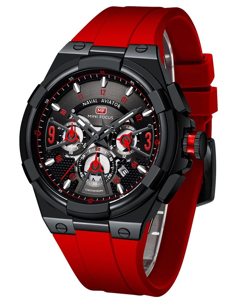 HOTAIMES Watch for Men Sport Military Waterproof Chronograph Mens Watches Analog Quartz Big Face Classic Stylish Fashion Casual Designer Business Work Wrist Watch Elegant Gift for Men