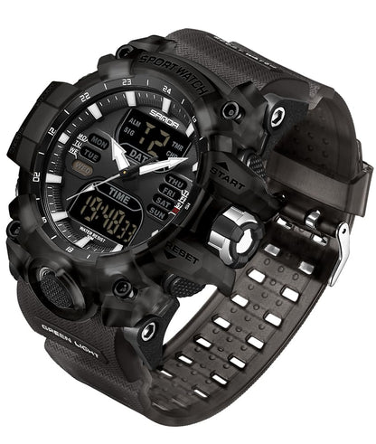 HOTGosasa Men's Large Face Outdoor Sports Watches Military S-Shock Watch Waterproof, Backlight, Alarm, Stopwatch Features - Rugged Wristwatch for Training, Hiking, and Adventure