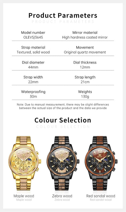 HOTOLEVS Men Analog Quartz Waterproof Watches Multifunction Chronograph Diamond Moon Phase Luminous Silicone Band Wrist Watches
