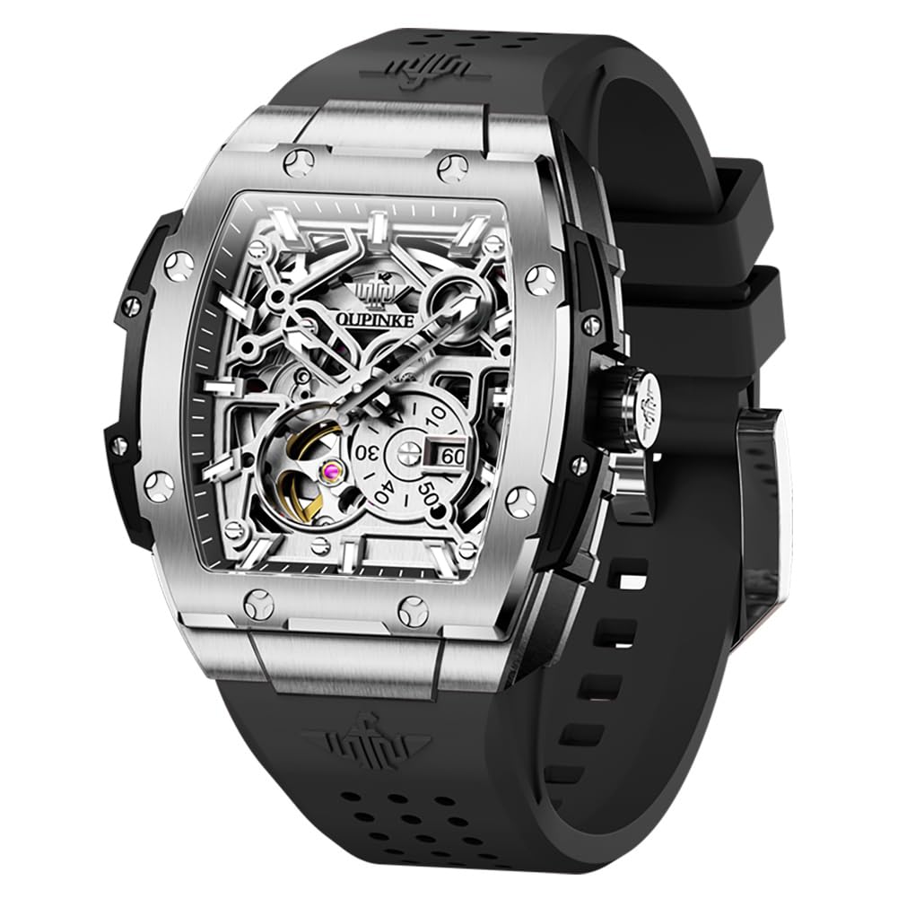 HOTOLEVS Watch Men Luxury Casual Square Skeleton Chronograph Watches