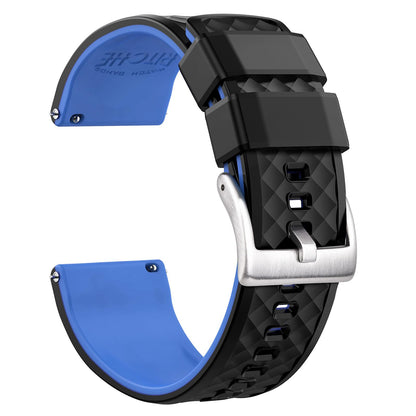 HOTRitche Christmas Gift Silicone Watch Bands 18mm 20mm 22mm 24mm Quick Release Rubber Watch Bands for Men, White Elephant Gifts, Stocking Stuffers For Men