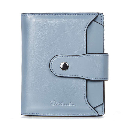 HOTBOSTANTEN Women Leather Wallet RFID Blocking Bifold Zipper Pocket Wallet Card Case Purse with ID Window