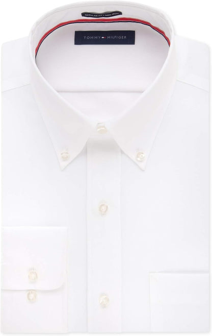 HOTTommy Hilfiger Men's Slim Fit Non Iron Solid Dress Shirt