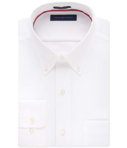 HOTTommy Hilfiger Men's Slim Fit Non Iron Solid Dress Shirt