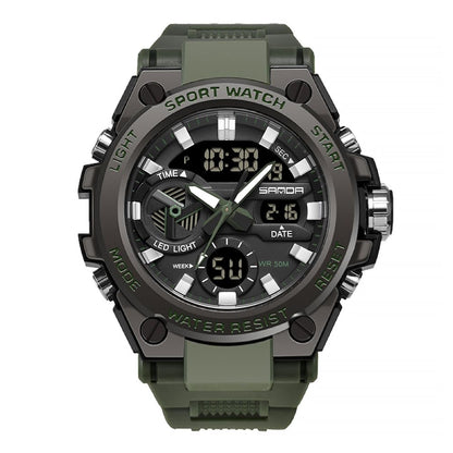 HOTKXAITO Men's Watches Sports Outdoor Waterproof Military Watch Date Multi Function Tactics LED Alarm Stopwatch