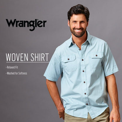 HOTWrangler Authentics Men's Short Sleeve Classic Woven Shirt