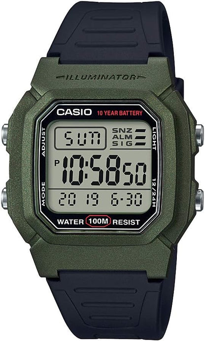 HOTCasio W800HG Series | Men’s Digital Watch | 100 Meter Water Resistance | Multi Function Alarm | 100 SEC Stopwatch | Auto Calendar | Countdown Timer | LED Light | Dual Time| 10 Year Battery