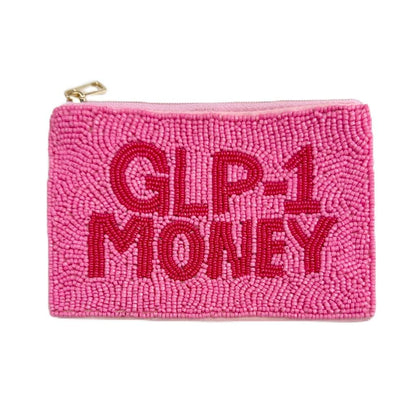 HOTBeaded Coin Purse Change Zipper Pouch Wallet Tacos & Tequila | Handmade Beadwork, Compact Organizer, Cash Holder, Card Storage, Makeup Pouch, Giftable Accessory, Everyday Carry