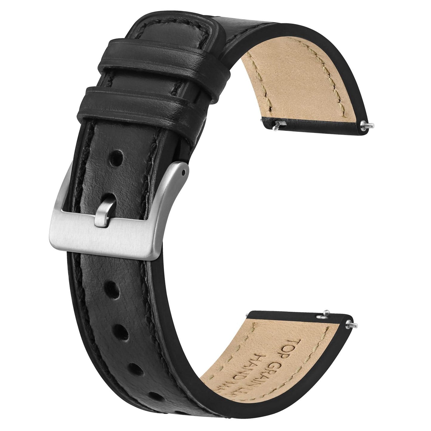 HOTBISONSTRAP Leather Watch Straps, Classic Oil Waxed Leather, Quick Release Replacement Band for Men and Women, Band Width 18mm 20mm 22mm