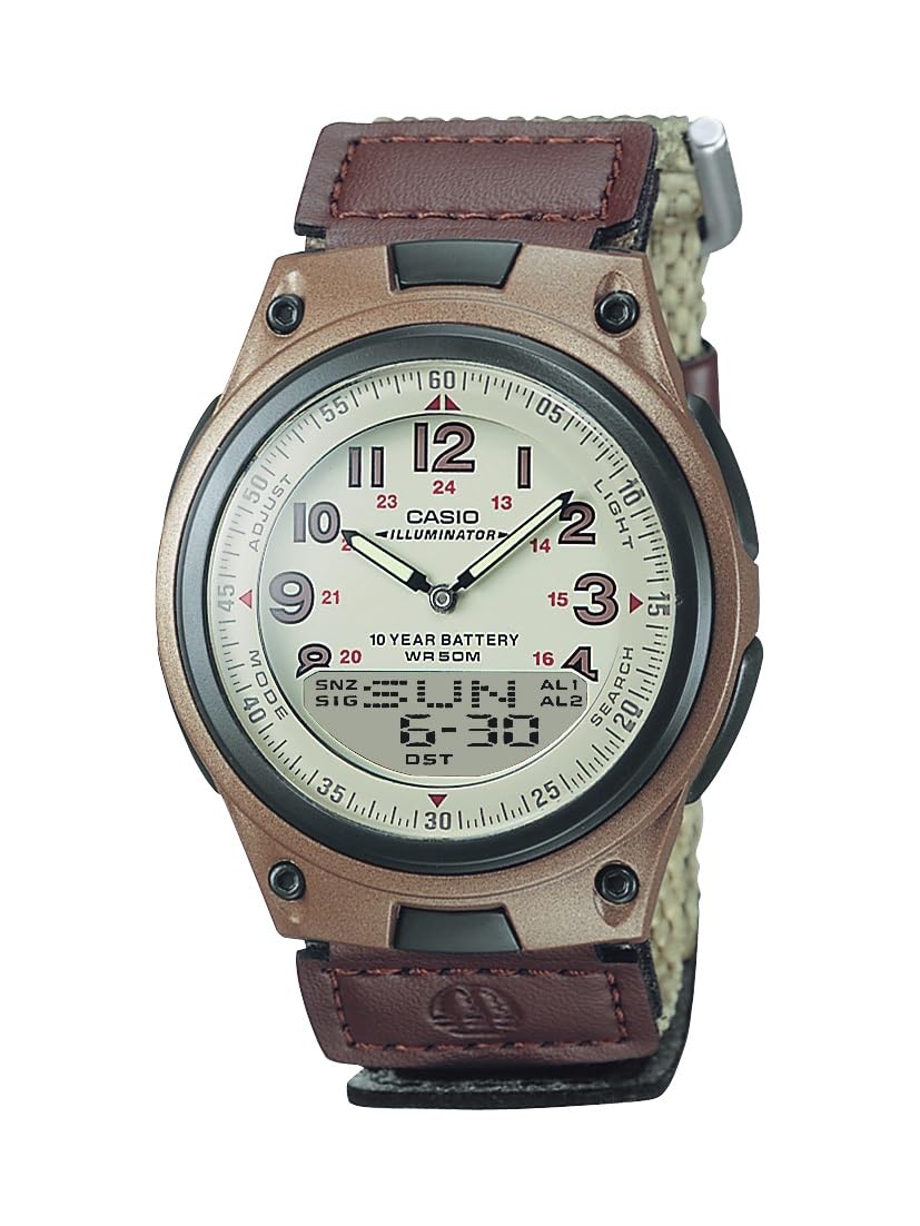 HOTCasio AW80 Series | Men’s Analog-Digital Watch | 50M Water Resistance | Multi Alarms | 100 SEC Stopwatch | Countdown Timer | World Map for World Time | LED Light | LC Display | 10 Year Battery