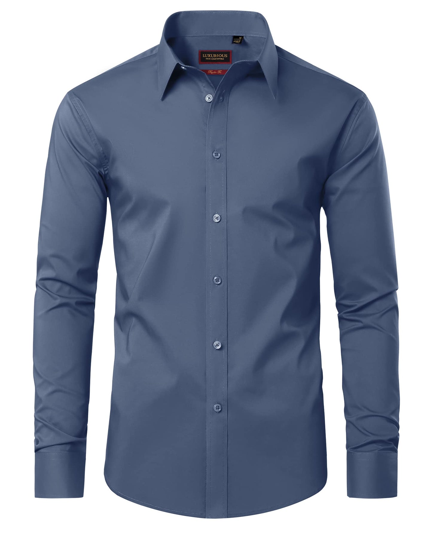 HOTLion Nardo Cotton Mens Dress Shirts Long Sleeve Wrinkle Free Business Casual Button Down Shirts Formal Shirts Big and Tall