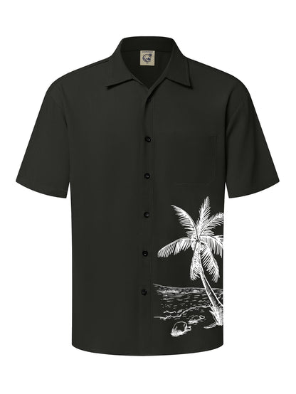 HOTHardaddy Men's Hawaiian Shirt Short Sleeves Coconut Printed Button Down Summer Beach Casual Shirts
