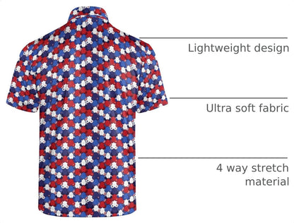 HOTGolf Polos for Men Funny Moisture Wicking Golf Shirts Performance Quick-Dry Polo Shirts Short Sleeve