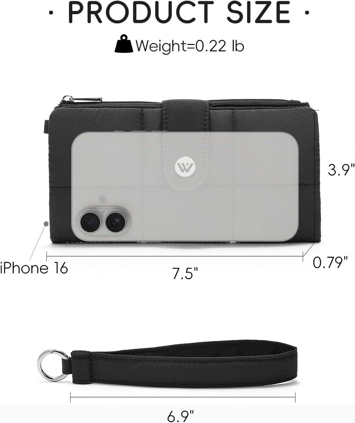 HOTWESTBRONCO Puffer Wristlet Wallets for Women RFID Blocking Soft Slim Bifold Compact 13 Card Holder Wallet for Women with Zipper Coin Pocket & ID Window