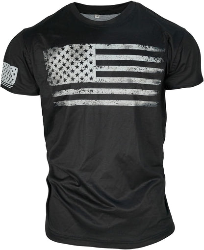HOTMen's Short Sleeve Patriotic American Design with Eagle and Flag Premium T-Shirt