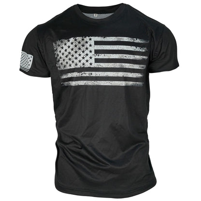HOTMen's Short Sleeve Patriotic American Design with Eagle and Flag Premium T-Shirt