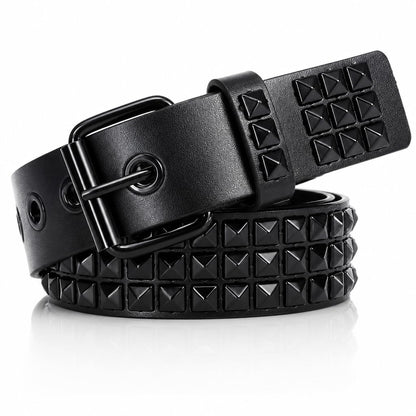 HOTStudded Belt, Metal Punk Rock Rivet Belt with Bright Pyramid Studded for Women Men