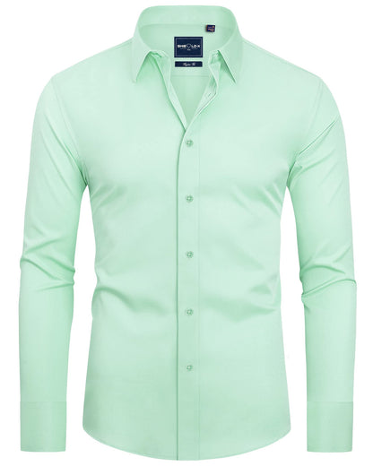 HOTAlimens & Gentle Slim Fit Dress Shirts for Men Long Sleeve Stretch Stain Proof Wrinkle Free Button Down Shirts Formal Shirts