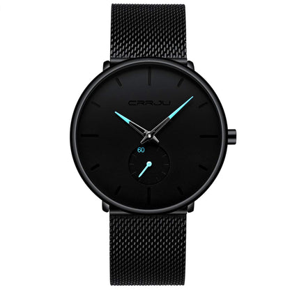 HOTMens Watches Ultra-Thin Minimalist Waterproof - Fashion Wrist Watch for Men Unisex Dress with Stainless Steel Mesh Band