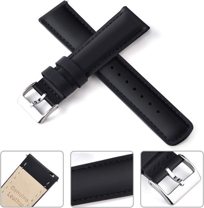 HOTRitche Christmas Gift Quick Release Leather Watch Bands Genuine Watch Straps for Men Women Top Grain Leather Watch Strap, White Elephant Gifts, Stocking Stuffers for Men, Father's Day gifts