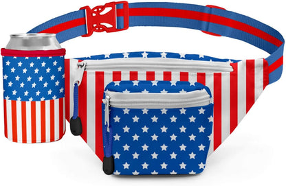 HOTTipsy Elves American Flag Fanny Packs for July 4th BBQs and Summer Pool Parties
